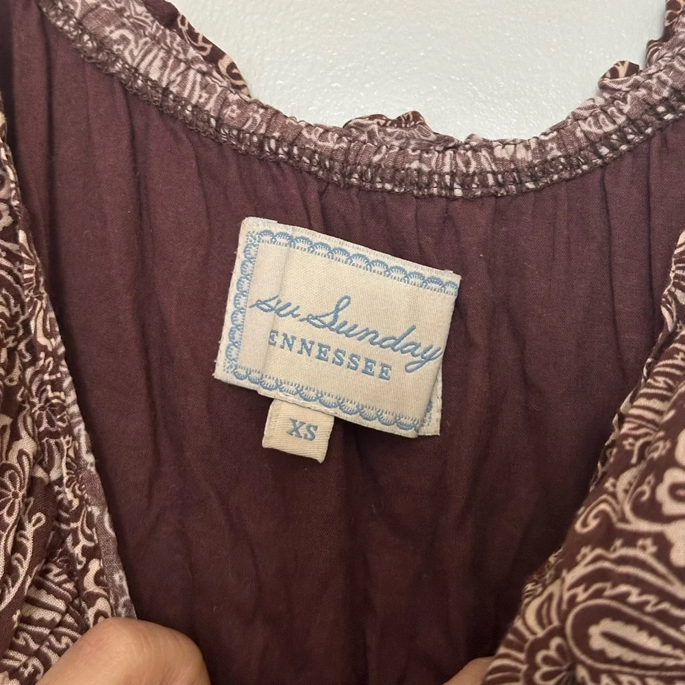 Slow Sunday Brown Paisley Dress - Picture 4 of 4
